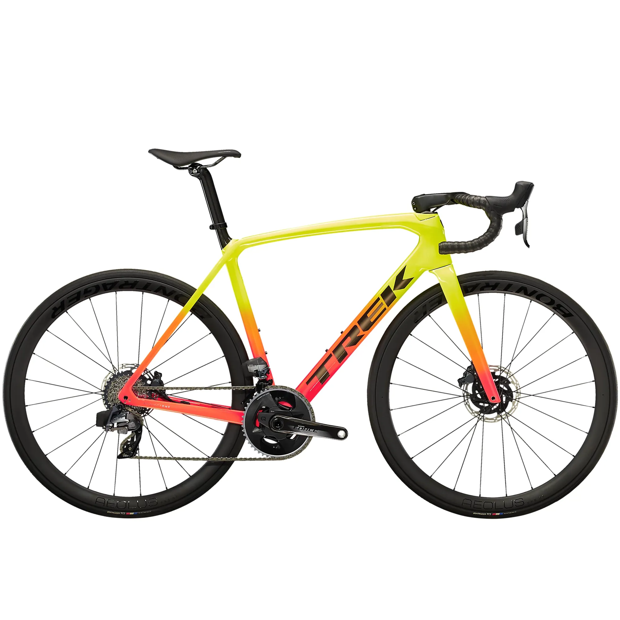 2022 Trek Emonda SLR Etap Road Bike Radioactive Coral to Yellow