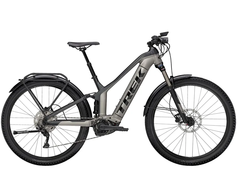 TREK Powerfly FS 4 Equipped 625Wh Gen 2 Electric Mountain Bike in Gunmetal and Black