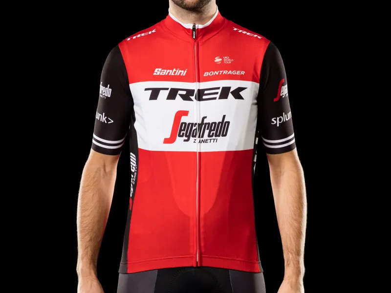 Santini Trek-Segafredo Mens Team Replica Cycling Jersey in Red