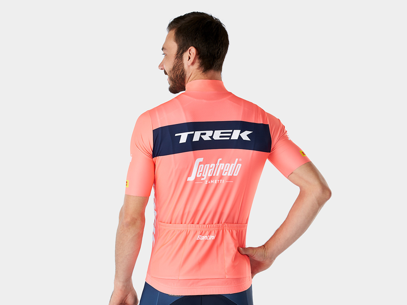 Trek-Segafredo Replica Short Sleeve Jersey in Radioactive Coral-4