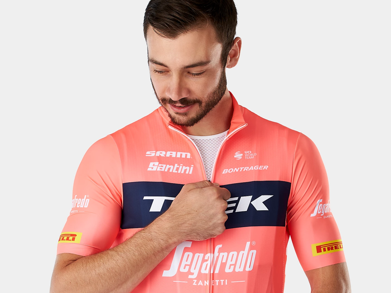 Trek-Segafredo Replica Short Sleeve Jersey in Radioactive Coral-3