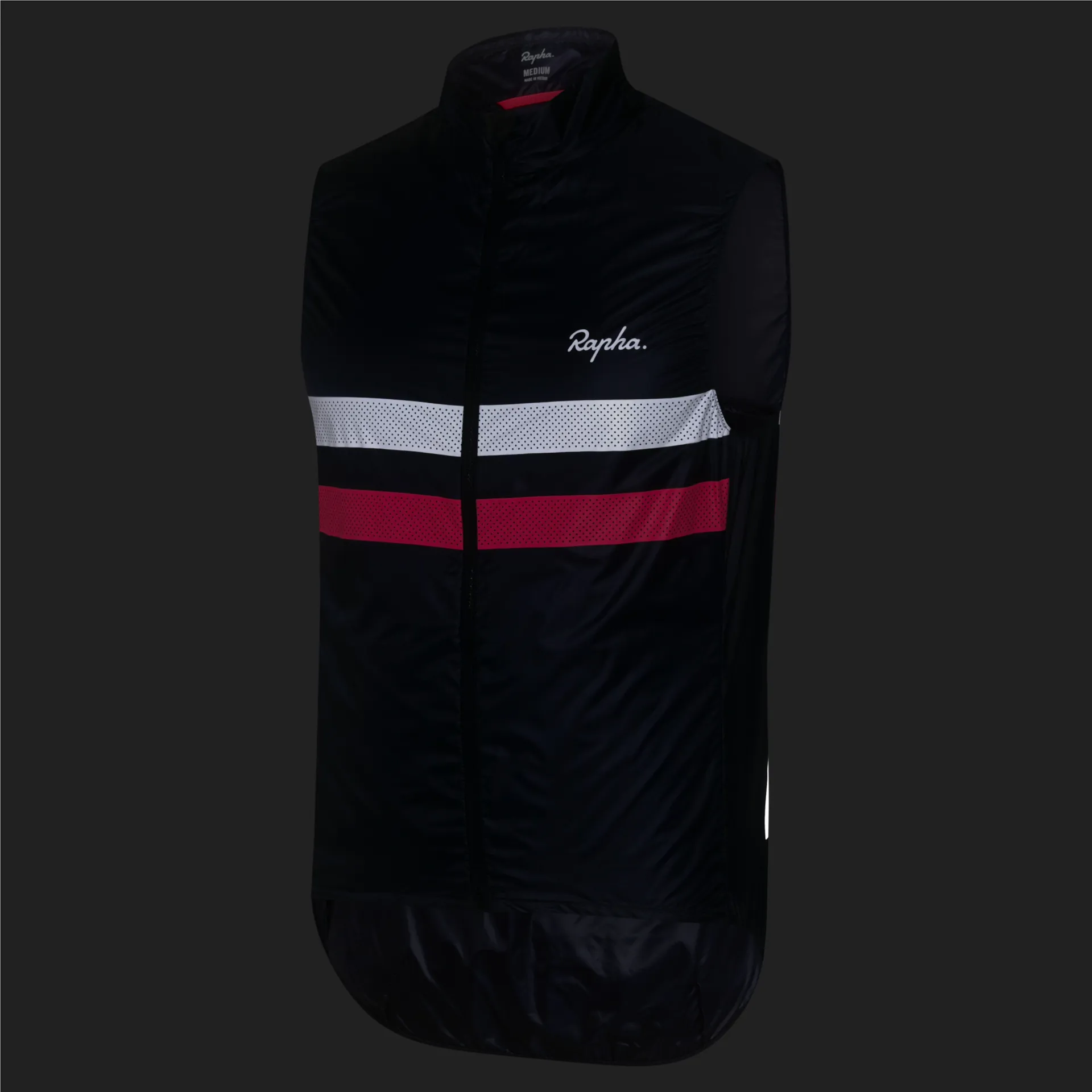 Rapha Brevet Gilet in Navy Hi Vis Pink and White