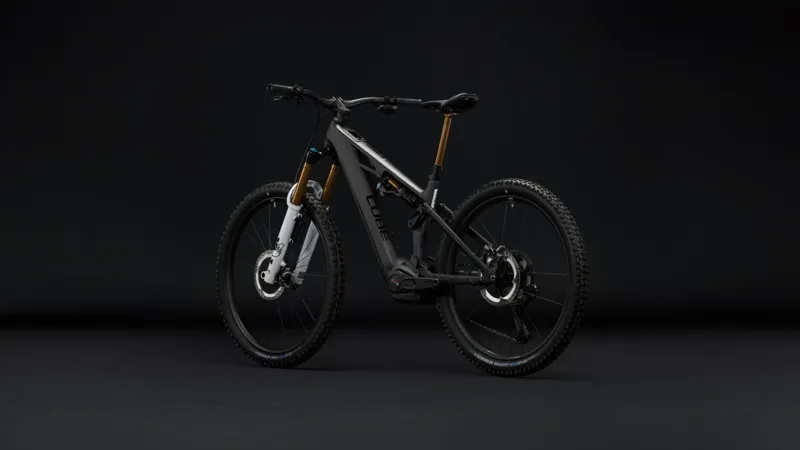 Cube Stereo Hybrid ONE77 HPC AT 800Wh Electric Full Suspension Mountain Bike in Carbon and White-10
