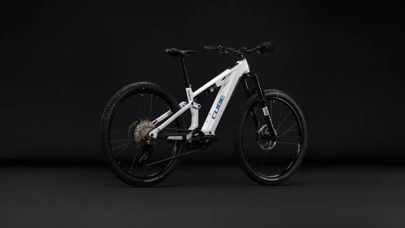Cube Stereo Hybrid ONE44 HPC Pro 800Wh Electric Full Suspension Mountain Bike in Metallicwhite and Blue-7