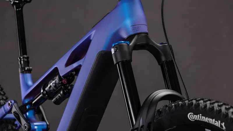 Cube Stereo Hybrid ONE77 HPC SLX 800Wh Electric Full Suspension Mountain Bike in Blueiris and Black-5