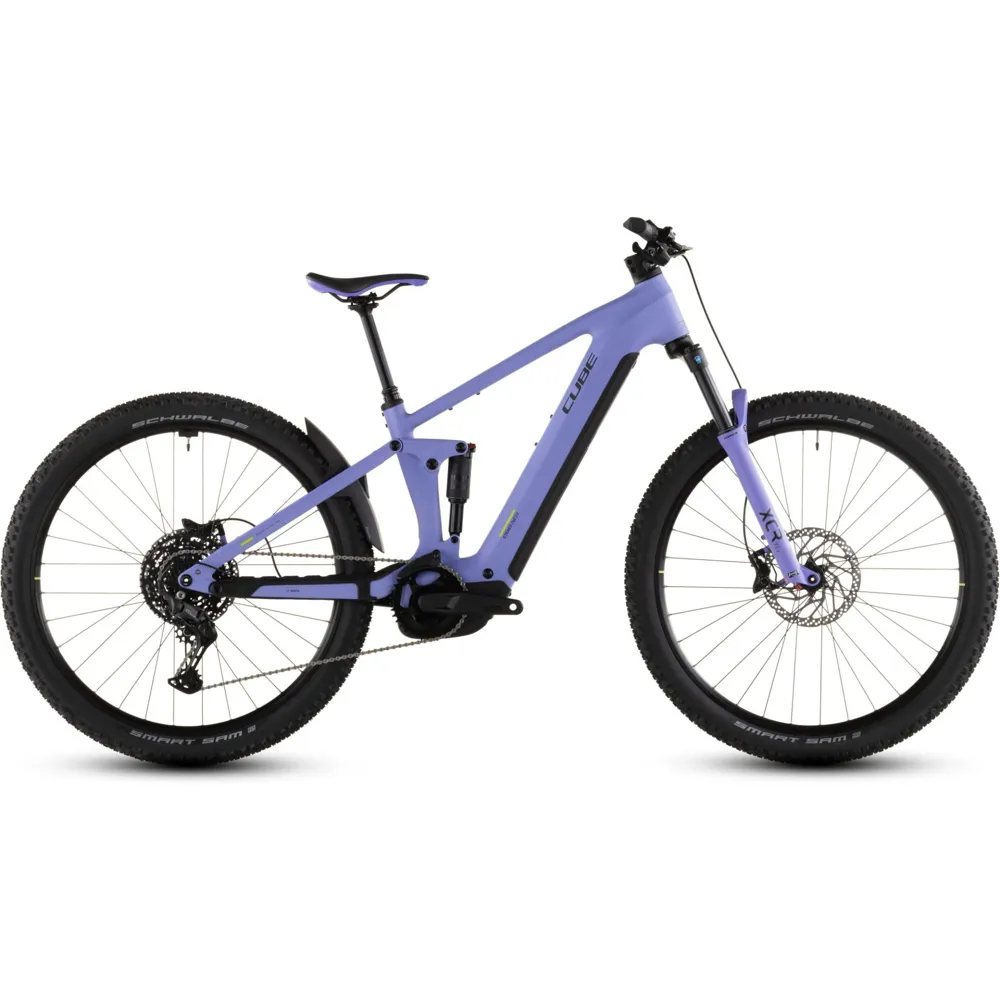 Team Cycles Cube Stereo Hybrid ONE22 Pro 800Wh Electric Full Suspension Mountain Bike in Lucidlilac and Lime | Interest FREE Finance & Online Refund Policy.