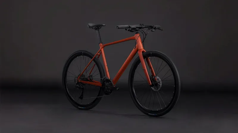 Cube Nulane Race Hybrid Bike in Amber and Black-6