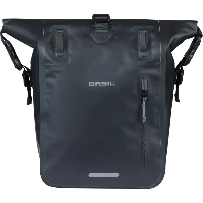 Basil Rivo Tarpaulin MIK Hooks Medium Single Pannier Bag in Black - 12-15L -1