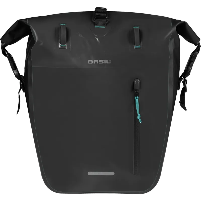 Basil Rivo Tarpaulin MIK Hooks Large Single Pannier Bag in Black - 25-31L -1