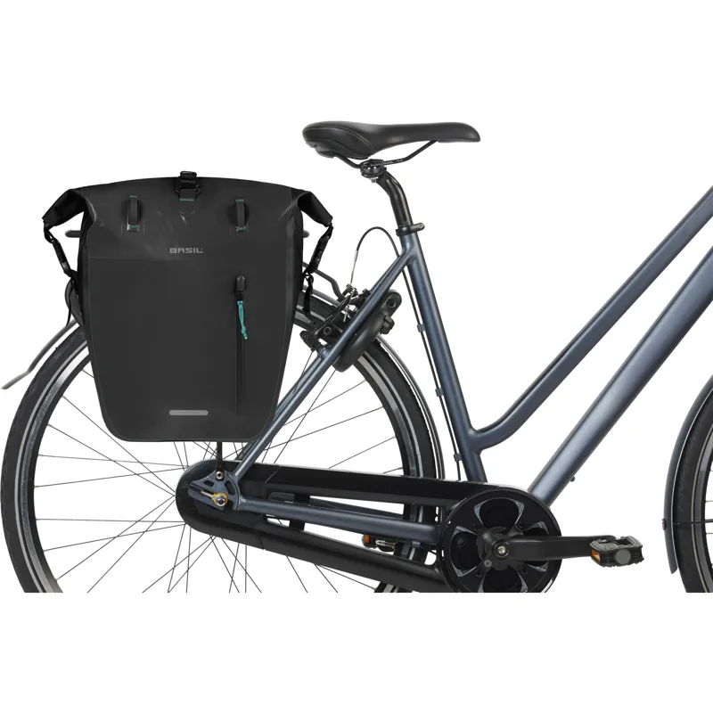 Basil Rivo Tarpaulin MIK Hooks Large Single Pannier Bag in Black - 25-31L -4