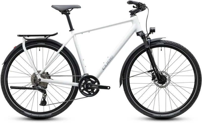 Cube Kathmandu Pro Hybrid Bike in Metallicwhite and Chrome