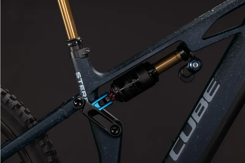 Cube Stereo Hybrid ONE77 HPC SLT 800Wh Electric Full Suspension Mountain Bike in Bluegalaxy and Grey-5