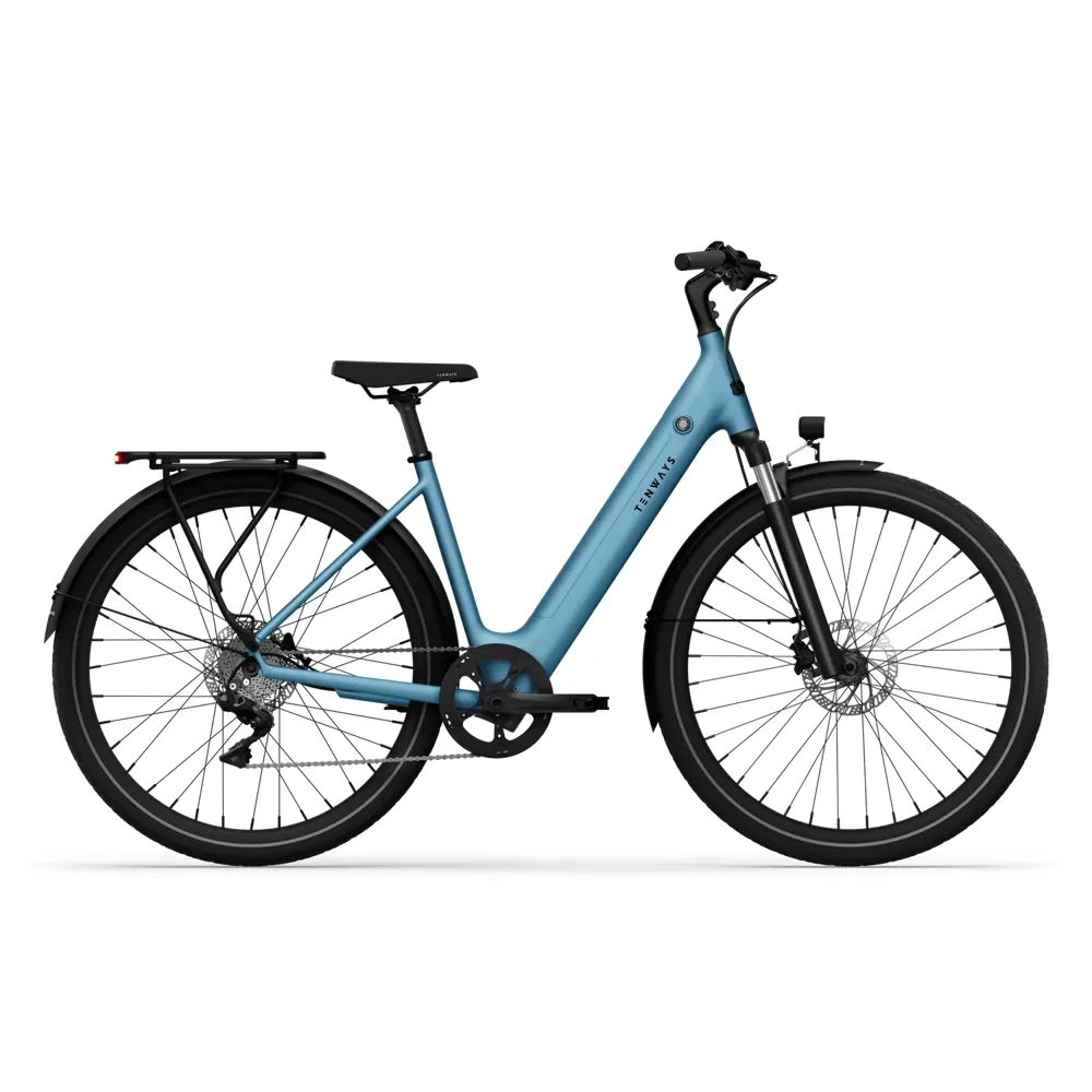Team Cycles Tenways CGO 800 PLUS 475Wh Electric City Bike in Sky Blue | Interest FREE Finance & Online Refund Policy.