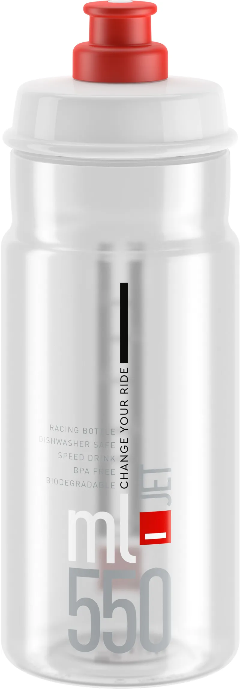 Elite Jet Bottle in Clear and Red - 550ml