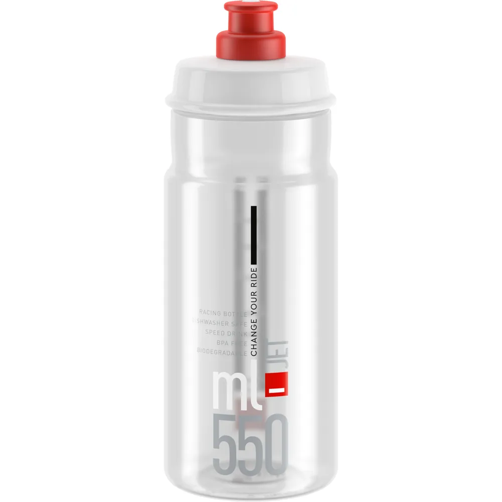 Elite Unisex Clear Jet Bottle In And Red - 550Ml