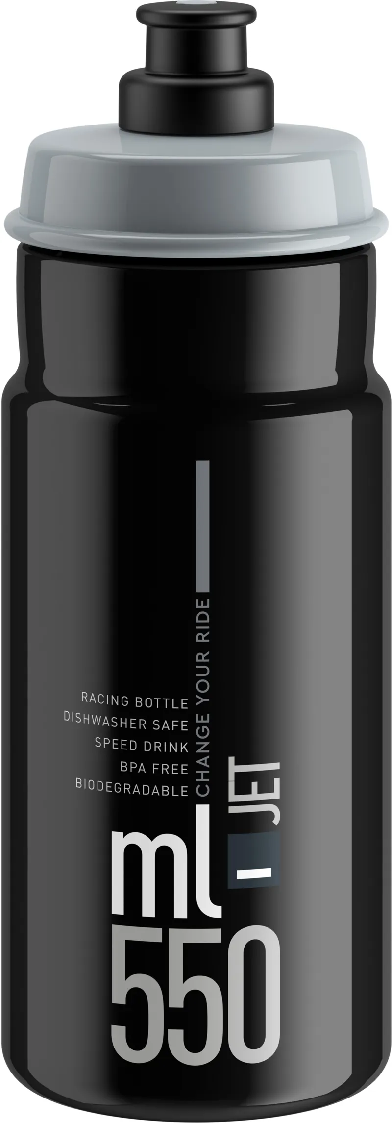 Elite Jet Bottle in Black and Grey - 550ml