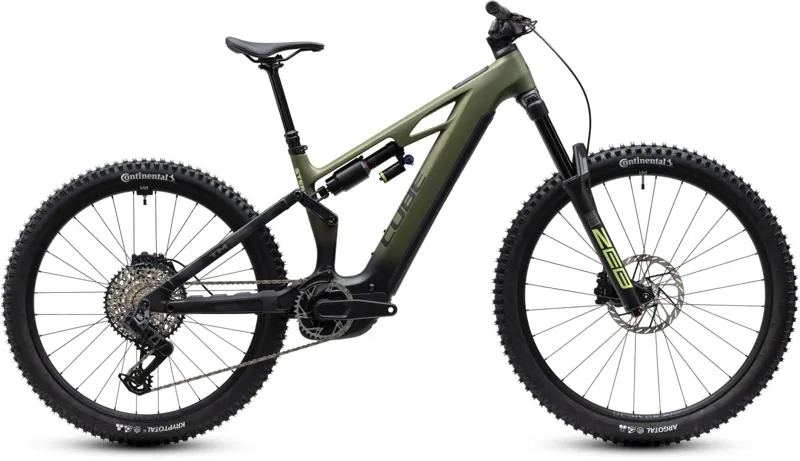 Cube Stereo Hybrid ONE77 HPC TM 800Wh Electric Full Suspension Mountain Bike in Reedgreen and Gills