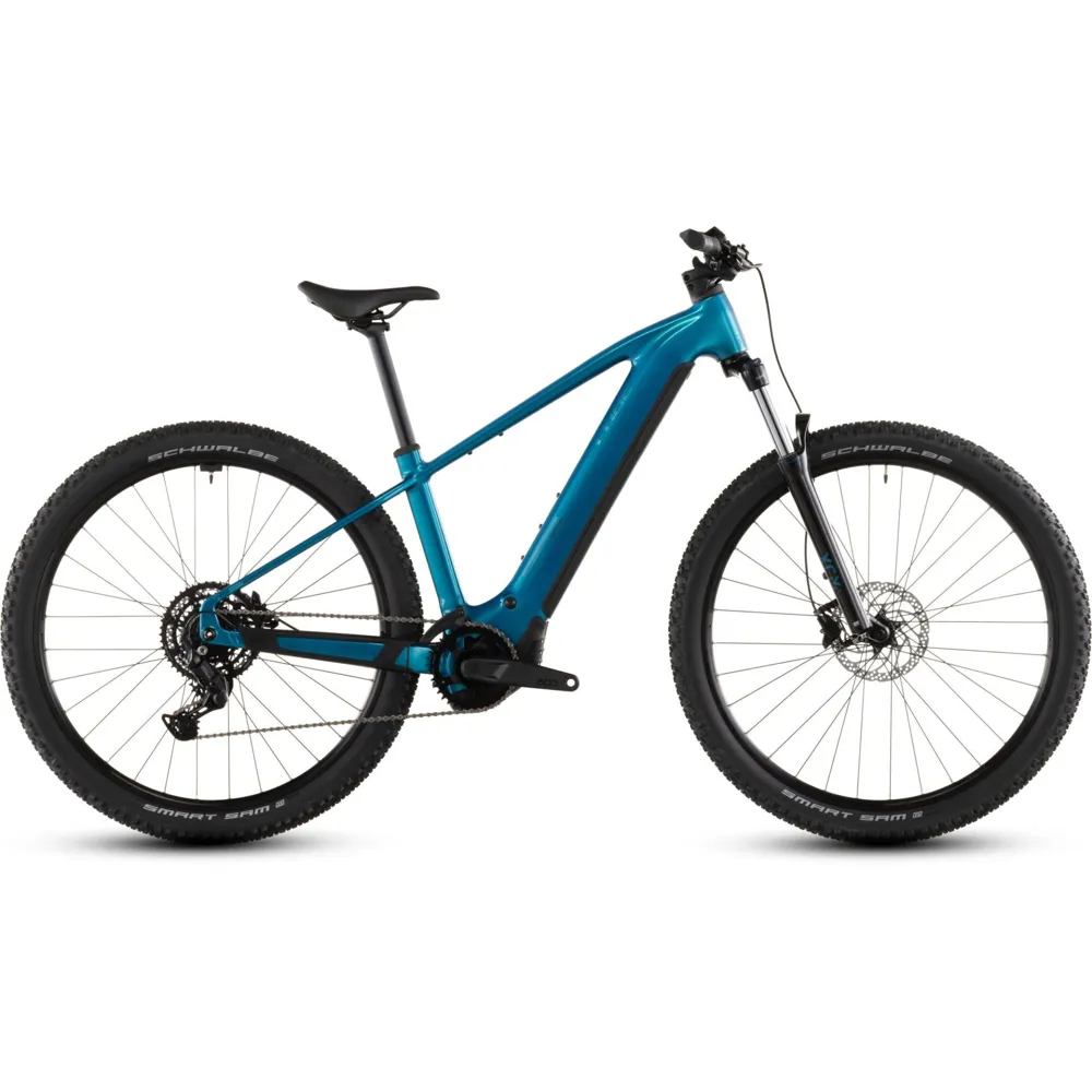 Team Cycles Cube Reaction Hybrid Performance 600Wh Electric Mountain Bike in Electricblue and Dazzle | Interest FREE Finance & Online Refund Policy.