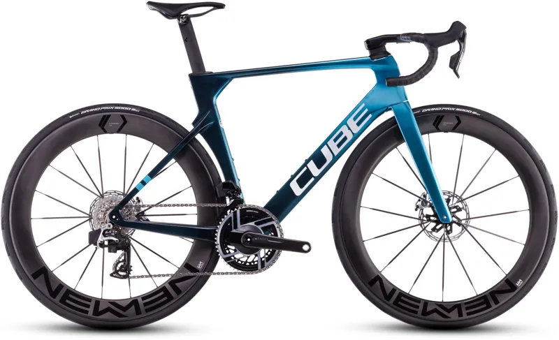 Cube Litening Aero C:68X SLX Road Bike in Chromeblue and Liquidblue