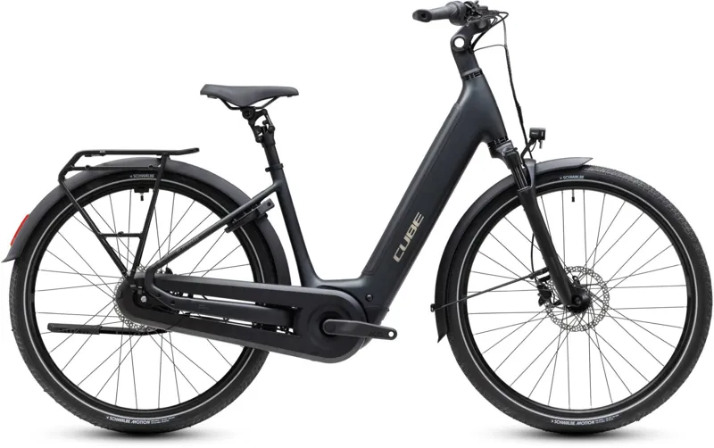 Cube Supreme Hybrid Comfort Pro EE 600Wh Electric Hybrid Bike in Grey and Chrome