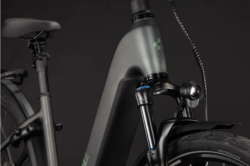 Cube Kathmandu Hybrid Deluxe Pro EE 800Wh Electric Hybrid Bike in Blackforest and Chrome-4