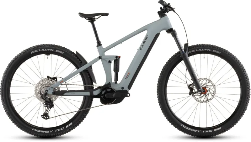 Cube Stereo Hybrid ONE44 Pro 800Wh Full Suspension Mountain Bike in Vulcan and Orange