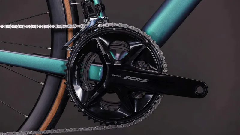 Cube Attain SLX Gravel Bike in Smaragdgrey and Prism-5