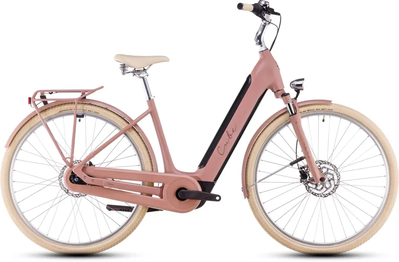 Cube Ella Hybrid EE 500Wh Electric Hybrid Bike in Oldplum and Pink