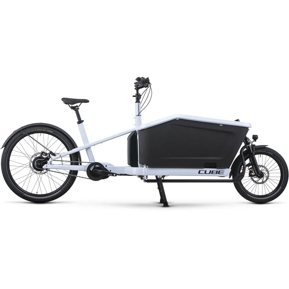 Team Cycles Cube Cargo Hybrid 500Wh Cargo Bike in Flashwhite and Black | Interest FREE Finance & Online Refund Policy.