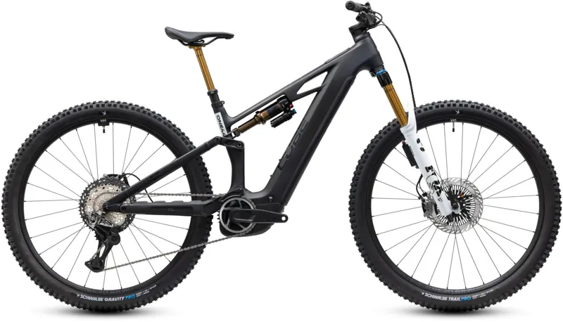 Cube Stereo Hybrid ONE44 HPC AT 800Wh Electric Full Suspension Mountain Bike in Carbon and White