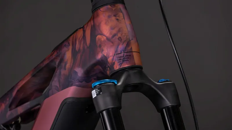 Cube Stereo Hybrid ONE44 HPC SLX 800Wh Electric Full Suspension Mountain Bike in Shiftblush and Art-7