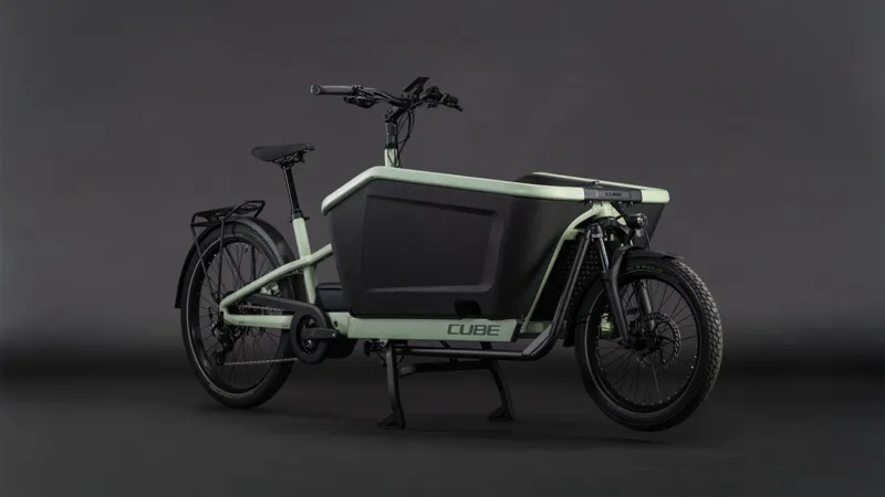 Cube Cargo Hybrid 800Wh Eelctric Cargo Bike in Pea and Reflex-7