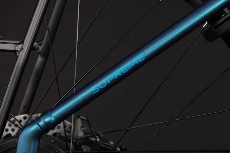 Cube Supreme Hybrid Deluxe Pro EE 600Wh Electric Hybrid Bike in Nebula and Blue-5