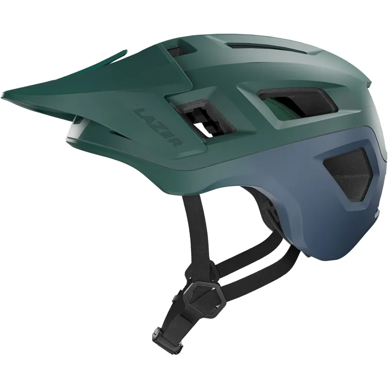Lazer Coyote KinetiCore Mountain Bike Helmet in Matte Green and Blue-3