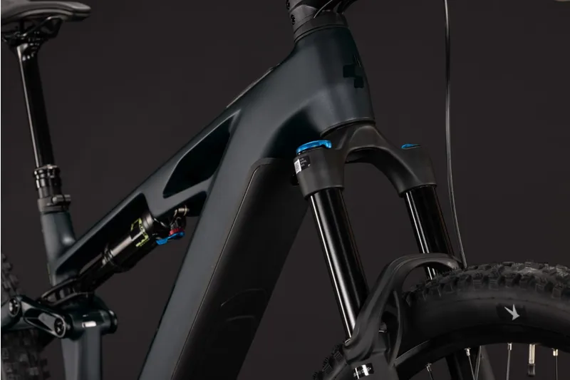 Cube Stereo Hybrid ONE44 HPC Race 800Wh Electric Full Suspension Mountain Bike in Coal and Green-4