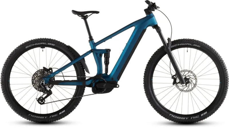 Cube Stereo Hybrid ONE44 EX 800Wh Electric Full Suspension Mountain Bike in Electricblue and Blue