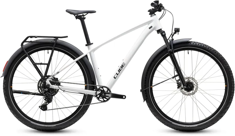 Cube Aim One FE Hardtail Mountain Bike in White and Black-5