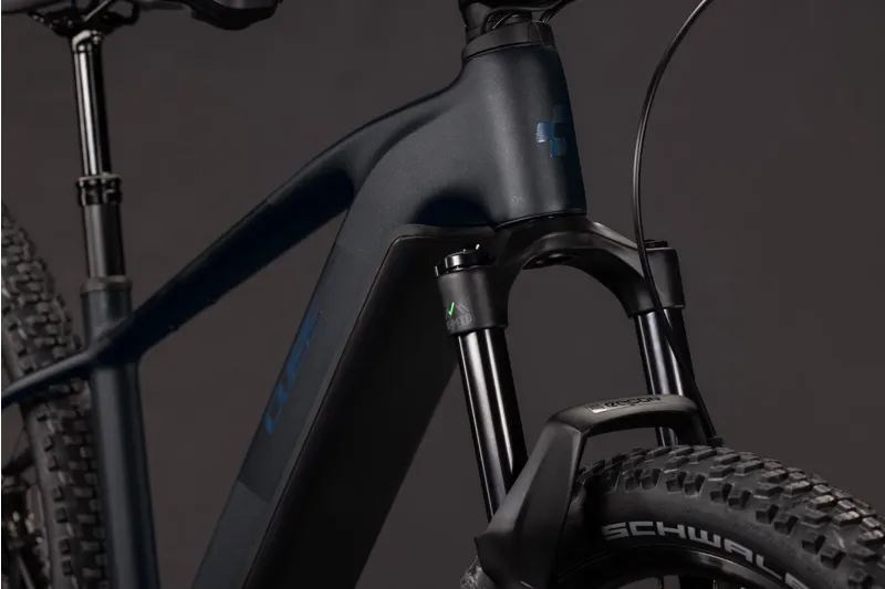 Cube Reaction Hybrid Pro 800Wh Electric Mountain Bike in Silverdust and Prism-4