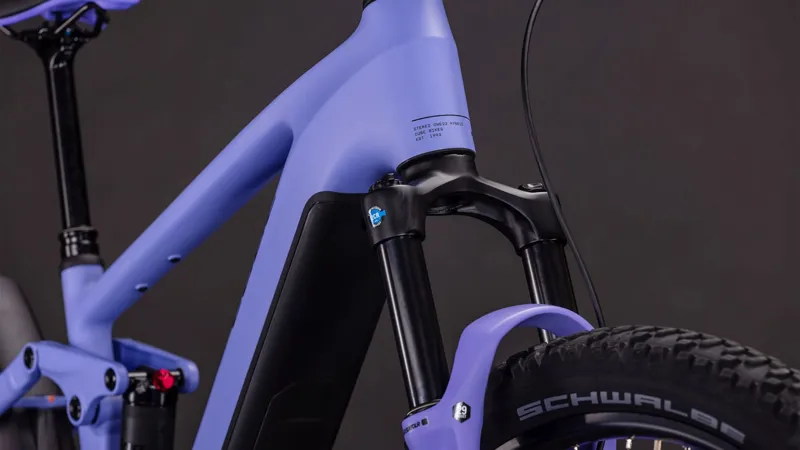 Cube Stereo Hybrid ONE22 Pro 800Wh Electric Full Suspension Mountain Bike in Lucidlilac and Lime-4