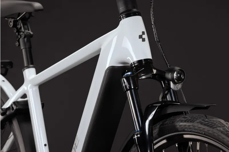 Cube Kathmandu Hybrid Deluxe Pro 800Wh Electric Hybrid Bike in Metallicwhite and Chrome-4