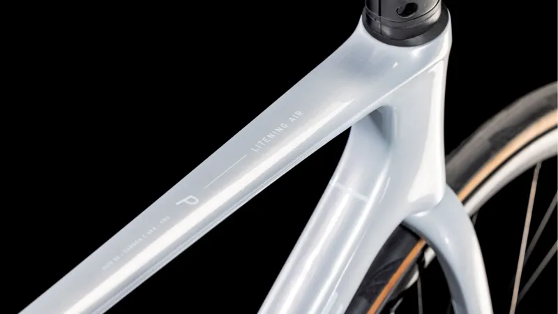 Cube Litening Air C:68X Pro Road Bike in Foggrey and White-5