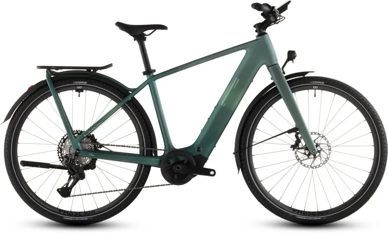 Cube Kathmandu Hybrid C:62 SLT 400Wh Electric Hybrid Bike in Seafoam and Chrome