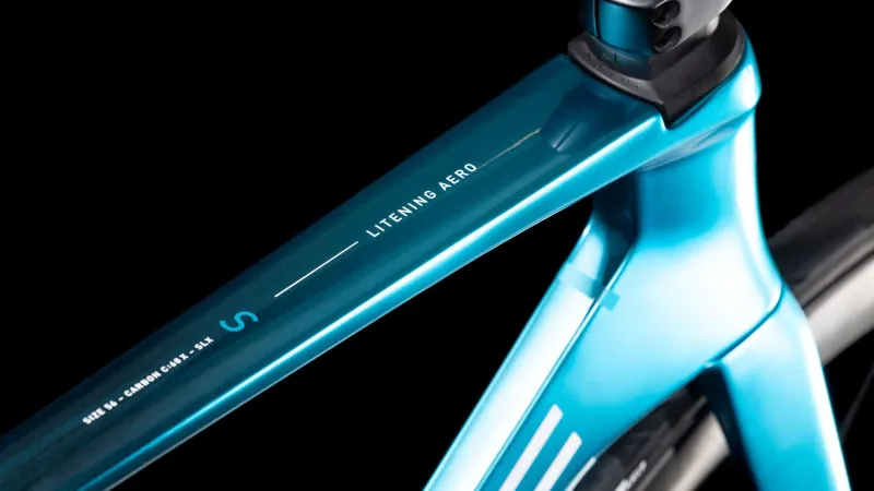 Cube Litening Aero C:68X SLX Road Bike in Chromeblue and Liquidblue-6