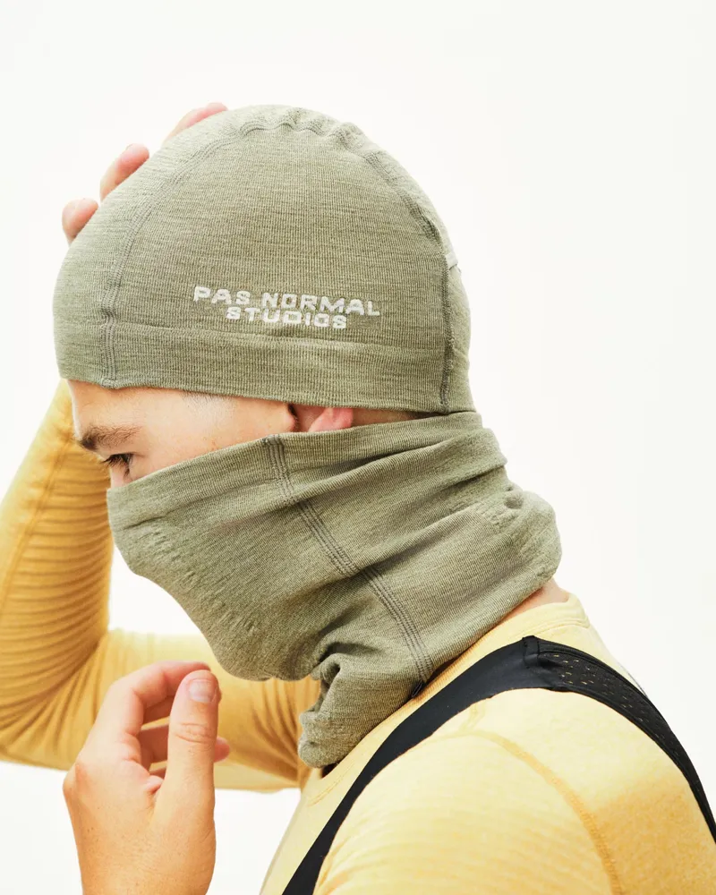 Pas Normal Studios Logo Merino Knit Necktube in Earth-2