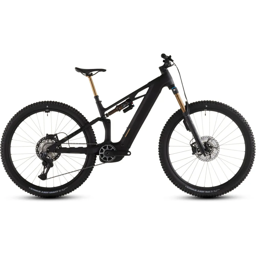Team Cycles Cube Stereo Hybrid ONE44 HPC AT 800Wh Electric Full Suspension Mountain Bike in Carbon and Gold | Interest FREE Finance & Online Refund Policy.