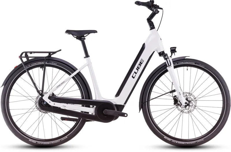 Cube Supreme Hybrid Comfort One EE 500Wh Electric Hybrid Bike in Metallicwhite and Black