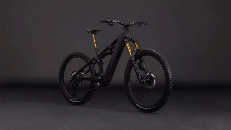 Cube Stereo Hybrid ONE77 HPC AT 800Wh Electric Full Suspension Mountain Bike in Carbon and Gold-7