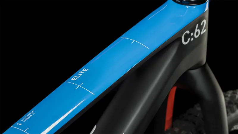 Cube Elite 240 C:62 Pro Kids Mountain Bike in Carbon Blue and Red-4