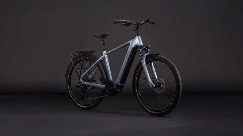 Cube Touring Hybrid Pro 800Wh Electric Hybrid Bike in Pearlgrey and Grey-6