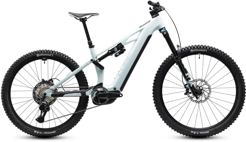 Cube Stereo Hybrid ONE77 HPC SLX 800Wh Electric Full Suspension Mountain Bike in Hintofmint and Orange
